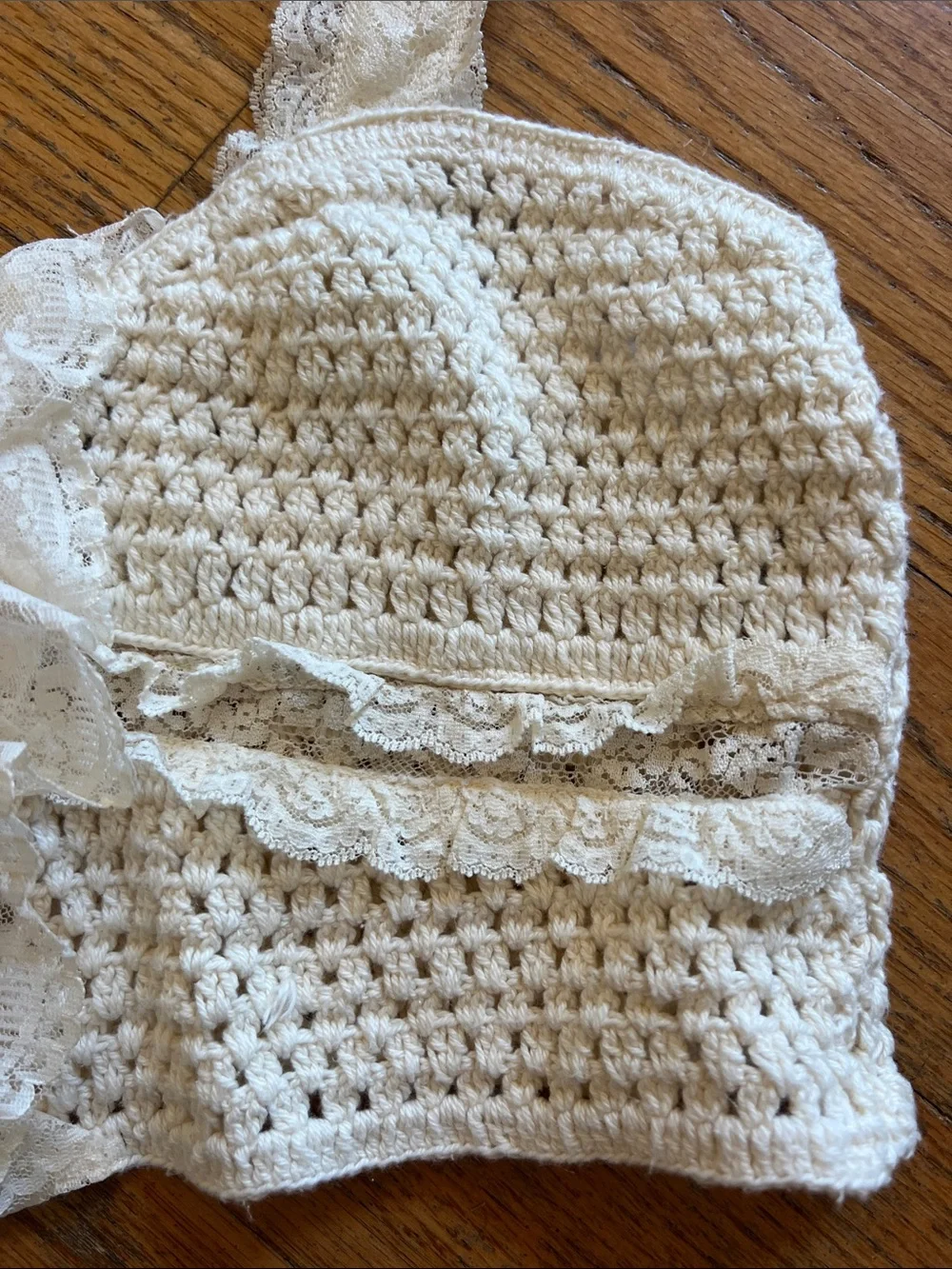 Zara Cream Crochet Lace Crop Top Small - Picture 3 of 6